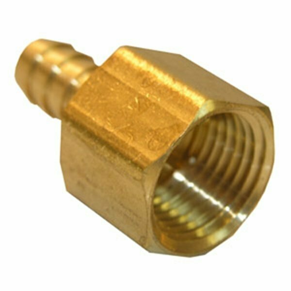 Larsen Supply Co Lasco Hose Adapter, 3/8 in, FPT, 1/2 in, Barb, Brass 17-7637